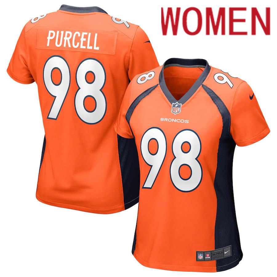 Women Denver Broncos #98 Mike Purcell Nike Orange Game NFL Jersey